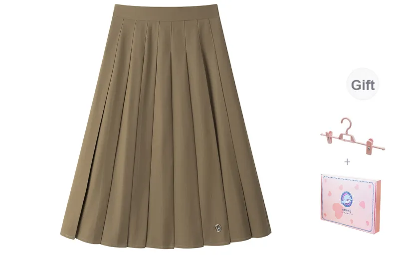 Tokyo Season Casual Long Skirt Women's Khaki Skirt-0