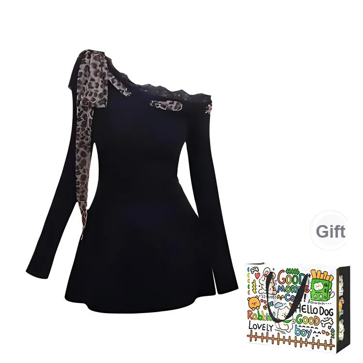 Dippanis Long Sleeved Dress Women's Black-0