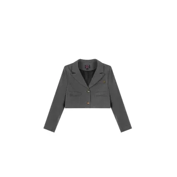 ANNIBUHUO 2024 Fall Cropped Coat Women's Dark Gray