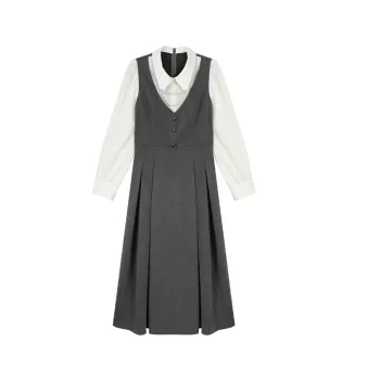 ANNIBUHUO Long Sleeved Dresses Women's Dark Gray