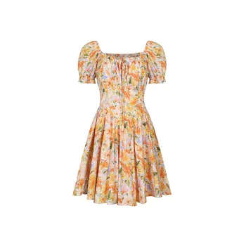 ANNIBUHUO Short-Sleeved Dress Women's Multicolor
