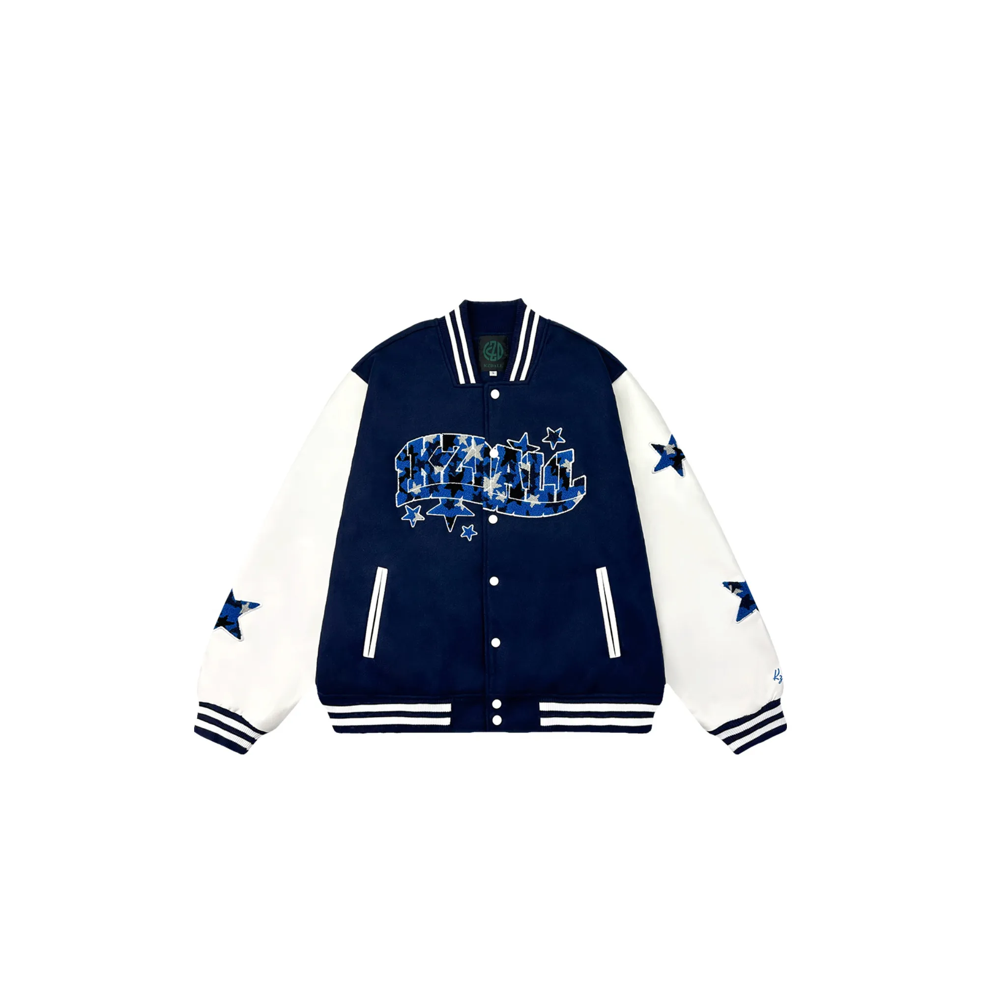 KZDALL Baseball Jacket Unisex Navy Blue