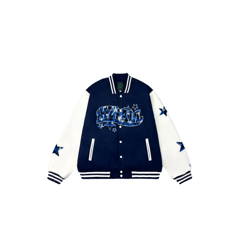 KZDALL Baseball Jacket Unisex Navy Blue-0