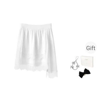 Fstudio Korean Style Petite Preppy Style Sweet Style Lace Trim Casual Short Skirts Women's Black/White