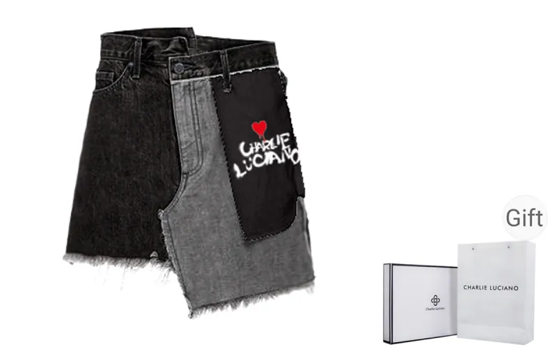 Charlie Luciano Denim Short Skirts Women's Black-0