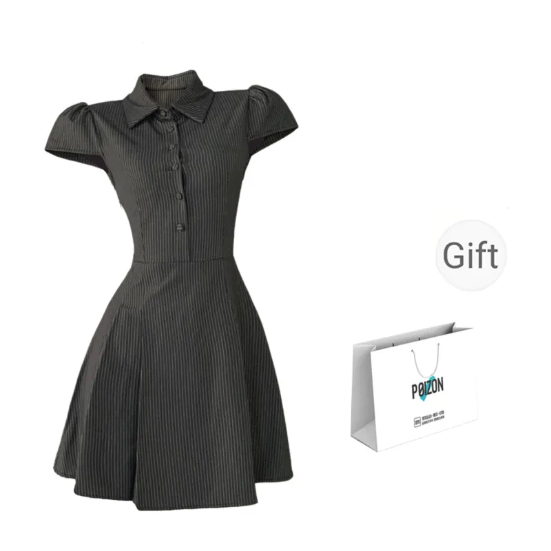 TURN UP Short Sleeved Dresses Women's Gray-0