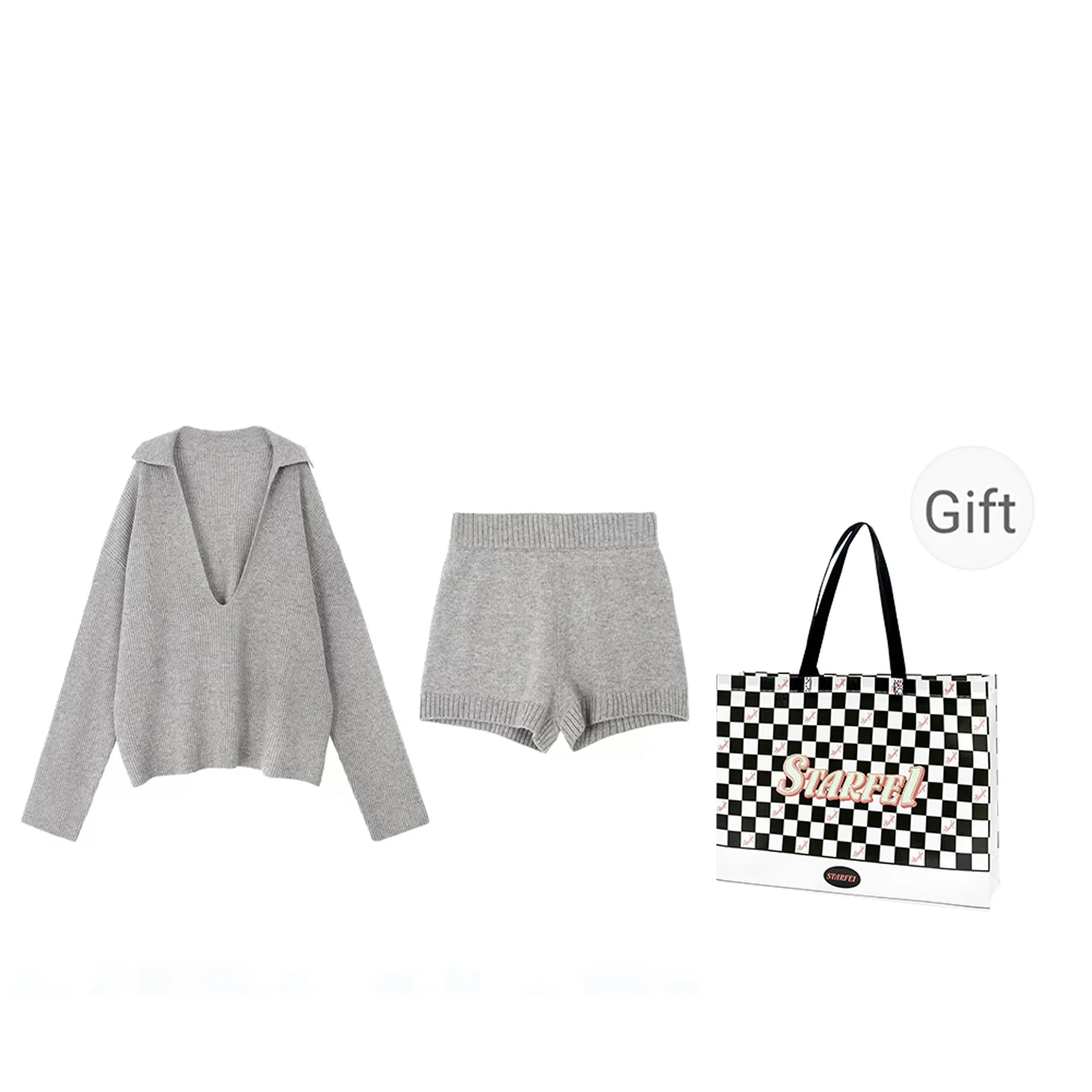 STARFEI Casual Suit Women's Gray