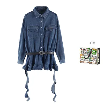 BVODE Long Sleeved Dress Women's Blue