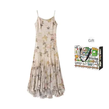 BVODE Slip Dress Women's Butterfly Multicolor