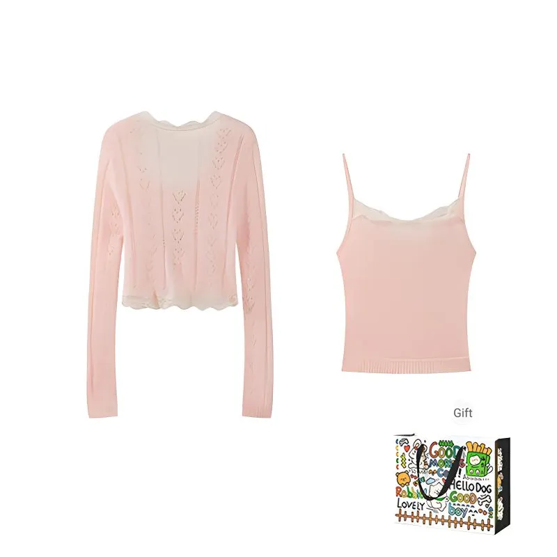 BVODE Knitwear Women's Cardigan+Camisole-1