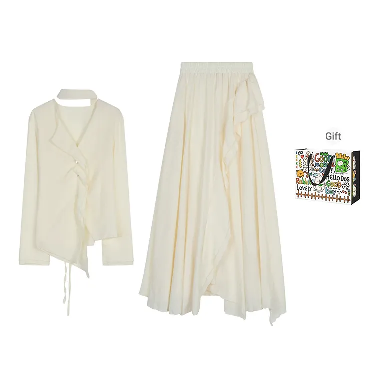 BVODE Skirt Set Women's Beige Apricot-0