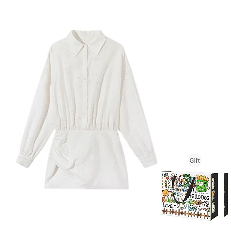 BVODE Long Sleeved Dress Women's Moon White-0