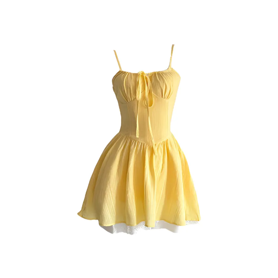 SECFLY OFFICIAL Slip Dress Women's Yellow