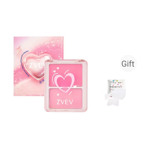 ZVEV Dewy Fresh Look Girlish Blush Heart Kawaii Двухтоновый Легко Смешиваемый 3,5г+3,5г