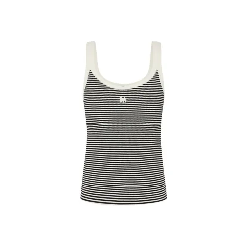 MOCO Майка Женская Белая Черные Полосы