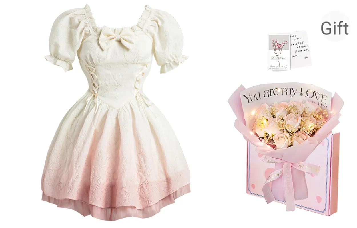 Tokyo Season Короткий рукав Платье Весенний Летний Женский Набор в подарочной коробке Розовый