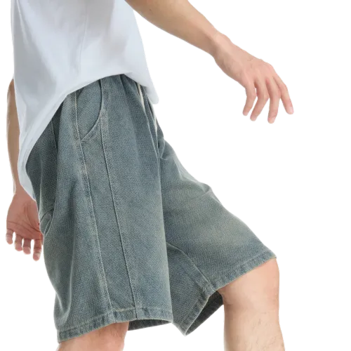 IGOI Джинсовые шорты Унисекс Ностальгический синий