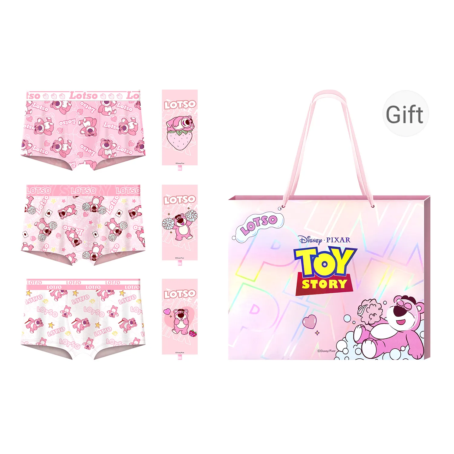 Disney Strawberry Bear Series Боксеры Мужские Упаковка 3 Штуки