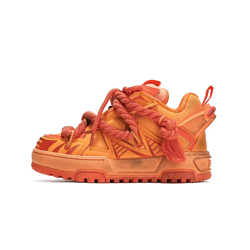 X·LUN Skateboard Shoes Unisex Mid top Dark Orange