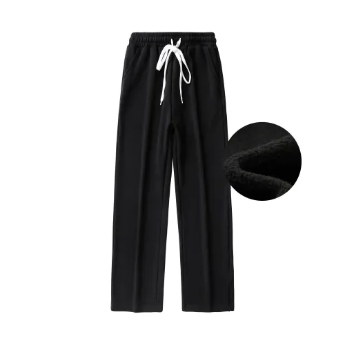 HELIPORT Casual Pants Unisex Black Fleece-Lined