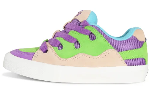 Ollieskate Skateboard Shoes Unisex Low-Top Green Purple Multicolor