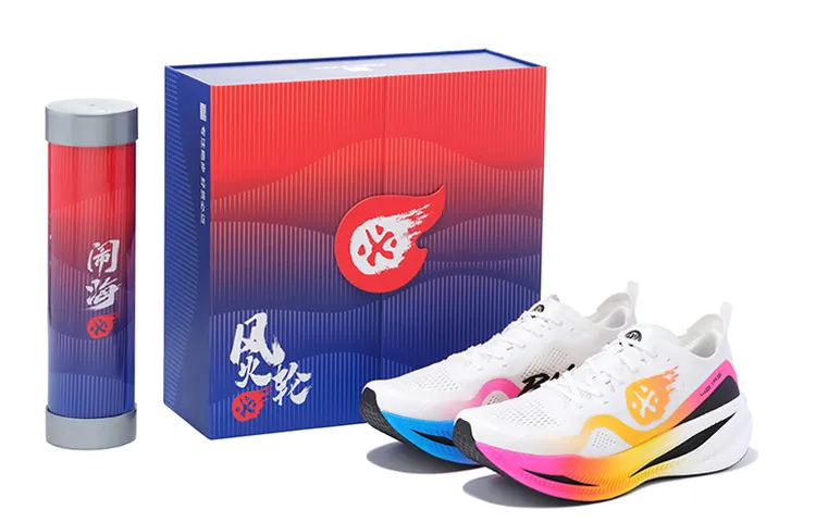 BMAI Carbon FLY Running Shoes Men Mid Top White/Blue/Pink-1