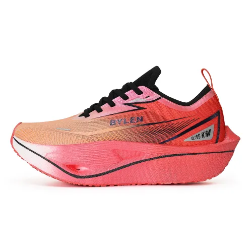 BYLEN Running Shoes Unisex Low-Top Begonia Persimmon Red