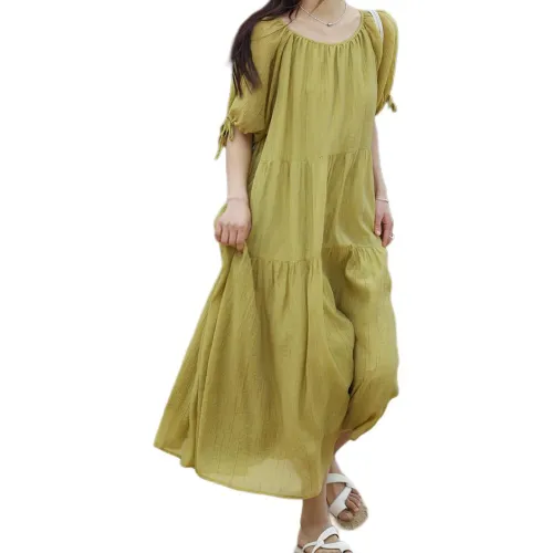 Dme Short-Sleeved Dresses Women's Yellow/Green