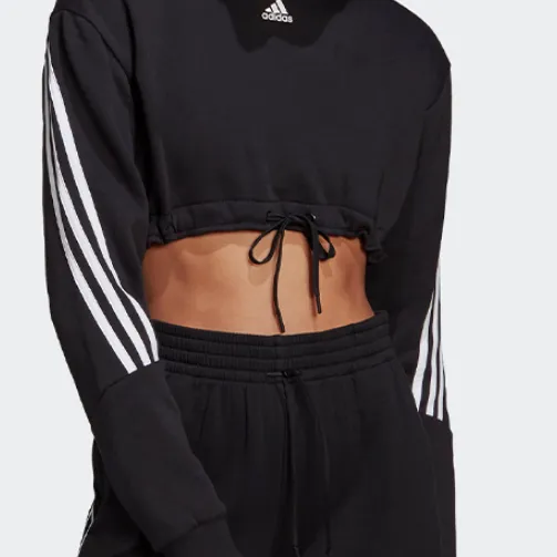 Adidas Crop Hoodie Sweatshirt Women's Black