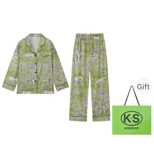 Kosrood Pajama Set Women's Green Zhi No-Makeup