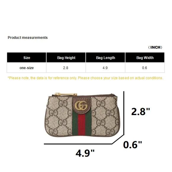 GUCCI Ophidia Canvas With Leather Trim Coin Purse Key Pouch Unisex Ebony & Brown-6