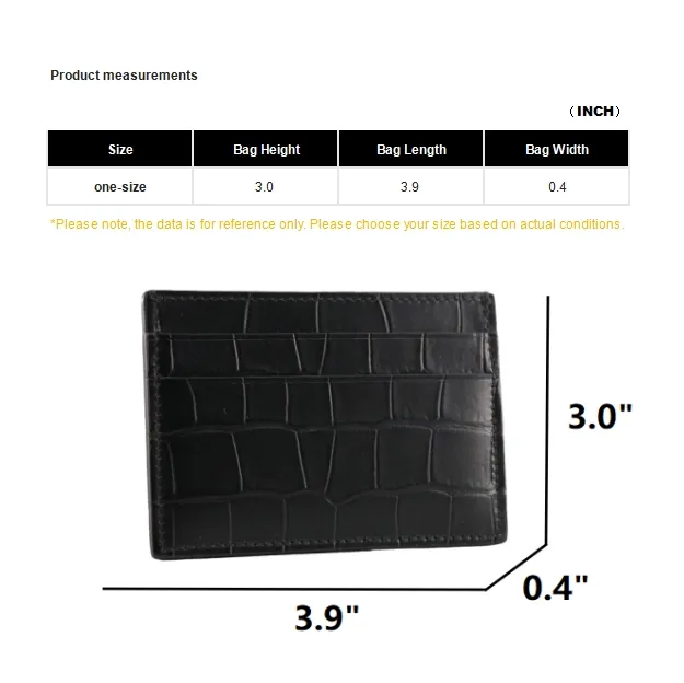 Balenciaga Cash Card Holder Crocodile Embossed Black-6