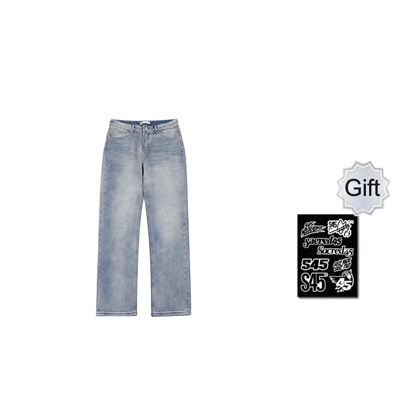 S45 Cleanfit Style Basic Versatile Bottom Straight Fit Jeans Men's-10