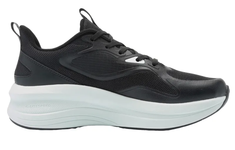 QIAODAN Cushioning Slip Resistant Low Top Sprint Running Shoes Women's Black-1