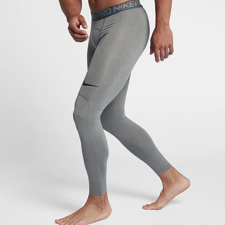 Nike Pro Dri FIT Men Training Compression Leggings Carbon Gray