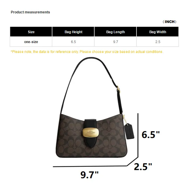 COACH Eliza One Shoulder Handbag Artificial Leather Medium Size Women's Brown & Black-4