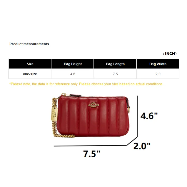 COACH Jennifer Collaboration Nolita Leather Quilting Shoulder Bag Clutch Bag Small Size Women's Red-5