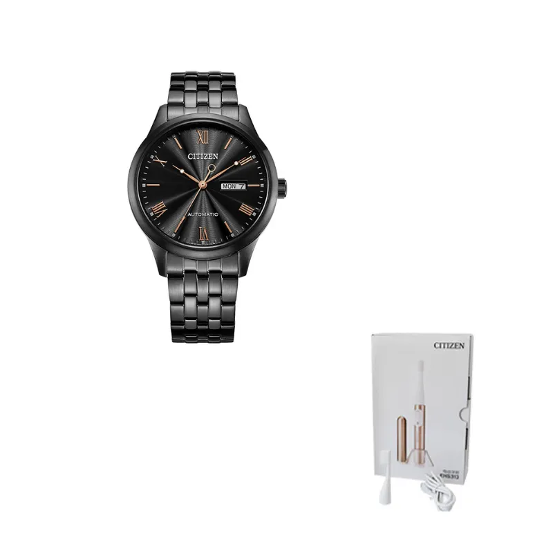 CITIZEN Mechanical Movement Stainless Steel Strap Watch Men's Watch Black Dial-4