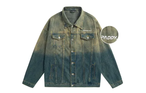 Paddy julia vintage wash gradient embroidery Unisex Denim Jacket