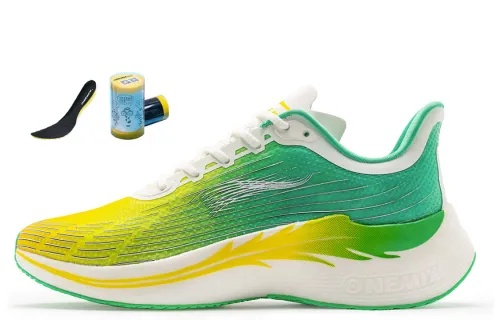 ONEMIX Wing Armor Running Shoes Unisex Low-Top Fresh Yellow Green