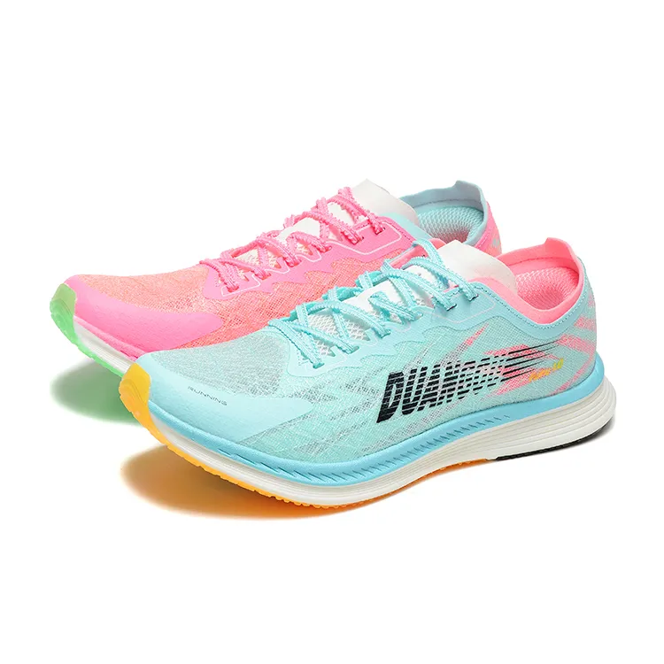 DUANGOU Running Shoes Unisex Low Top Pink Green/Blue Yellow-1
