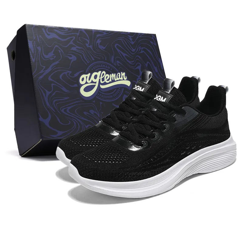 OUGLEMEN Cushioning Breathable Lightweight Rebound Low-Top Running Shoes Women's-1
