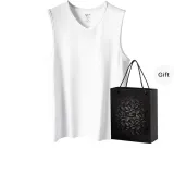 White (100% cotton, Sweat-Absorbent/Stain-Resistant Technology/Shoulder Width V-Neck)