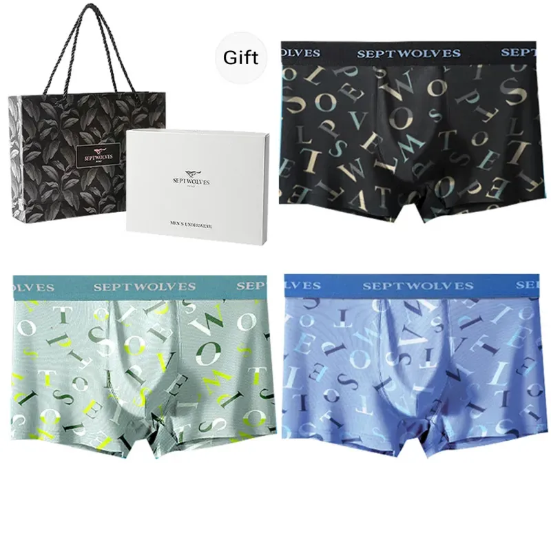 SEPTWOLVES Underwear Gift Box Men's 3 Pack Gift Box Set+Shopping Bag-0