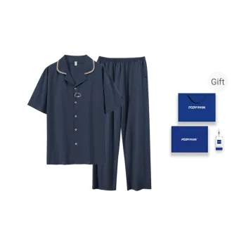 Floating Light Islands Pajama Set Men's Box Dusty Blue