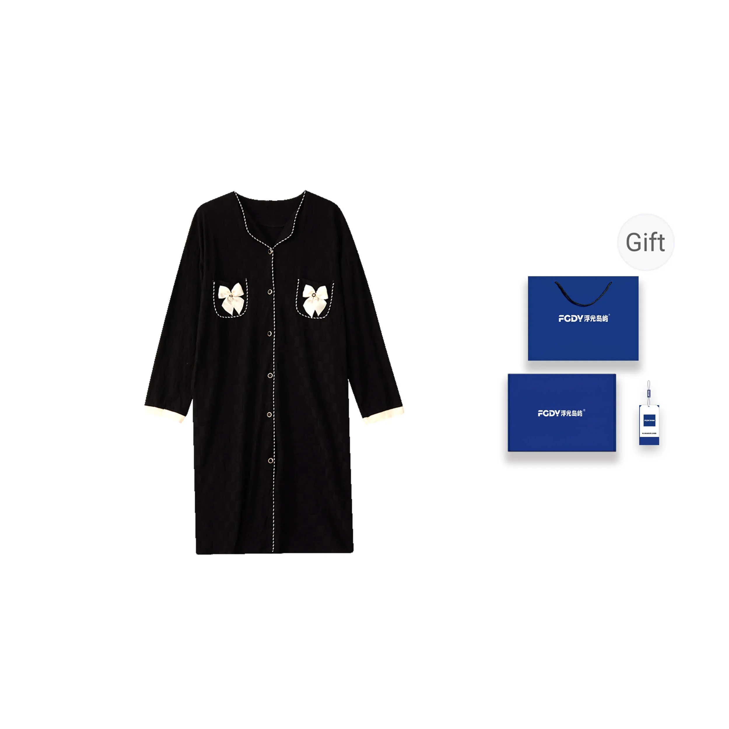Floating Light Islands Nightgown Women's Box Black