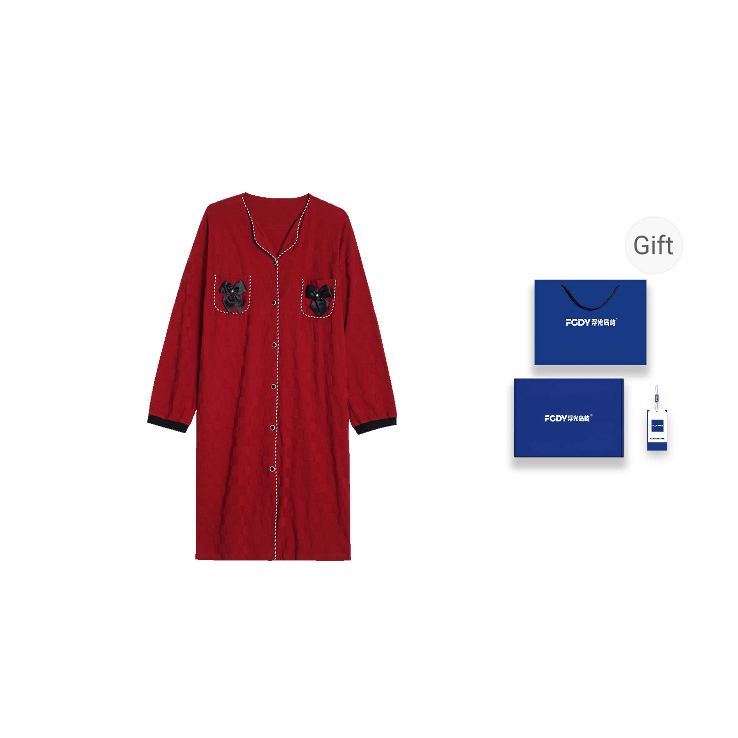 Floating Light Islands Nightgown Women's Box Red
