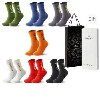 SEPTWOLVES Mid Calf Socks Men's 7 Pairs Gift Box Packaging