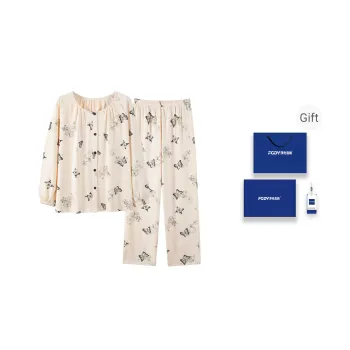 Floating Light Islands Pajama Set Women's Gift Box Set Apricot