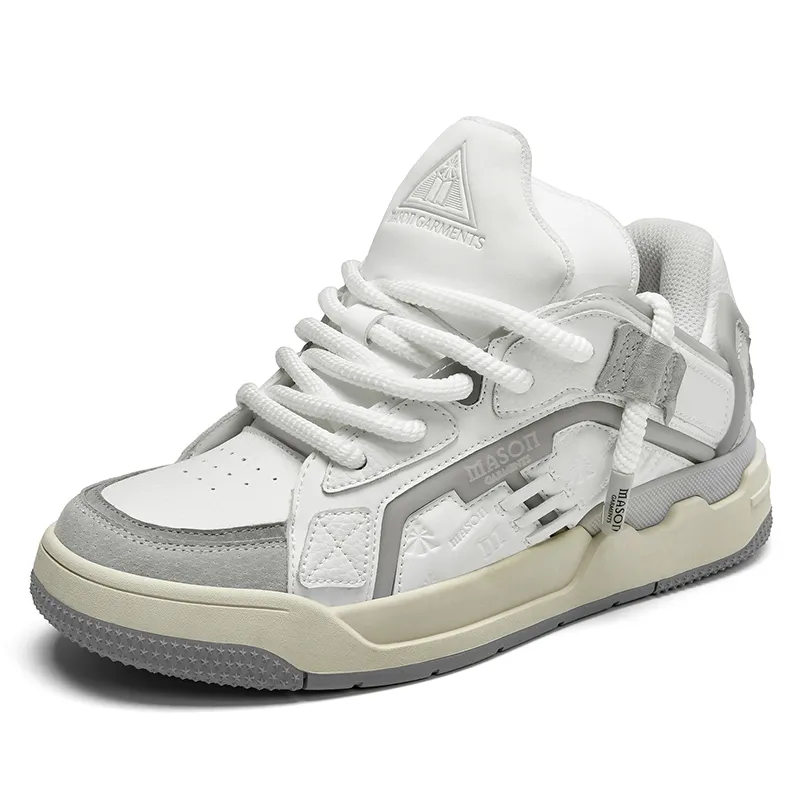 Masongarments Staircase Skateboard Shoes Unisex Ivory White-4